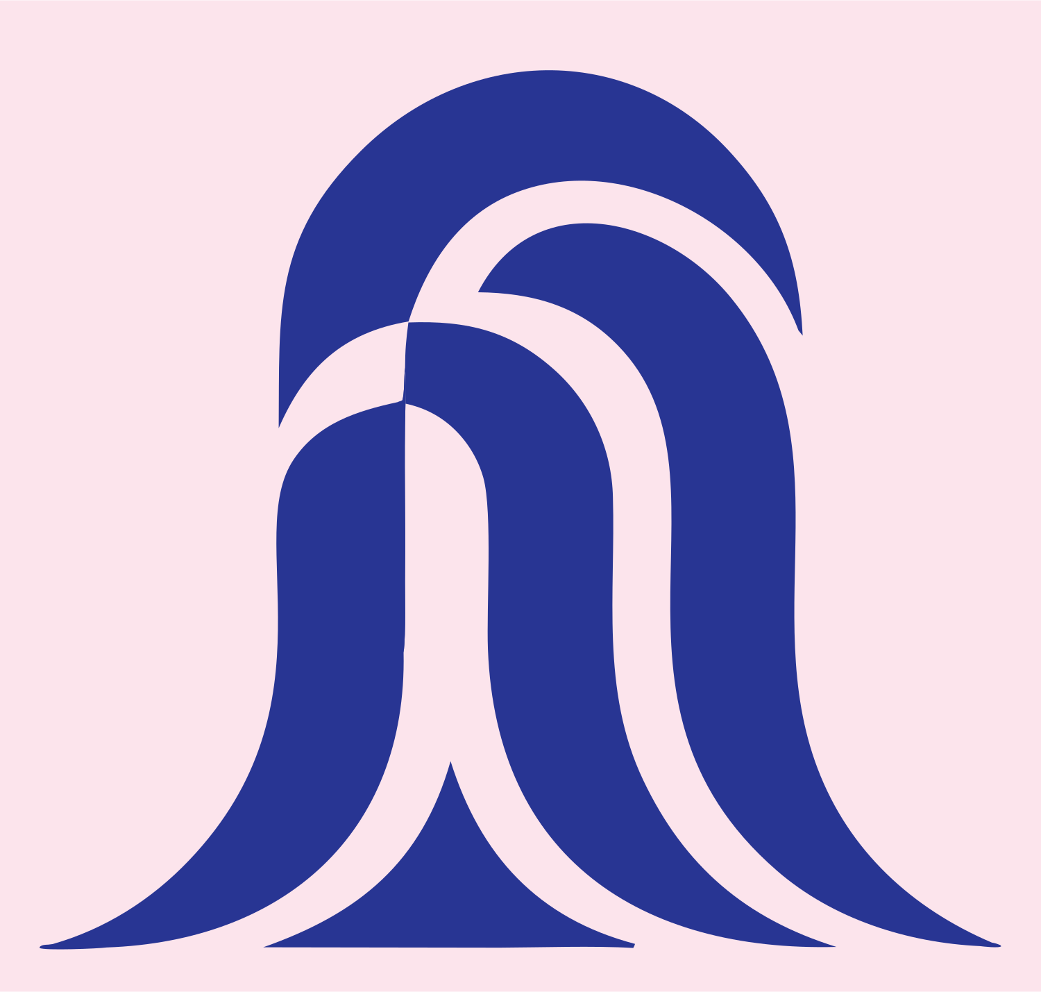 Arched Cascade Wave Logo #fce4ec/#283593