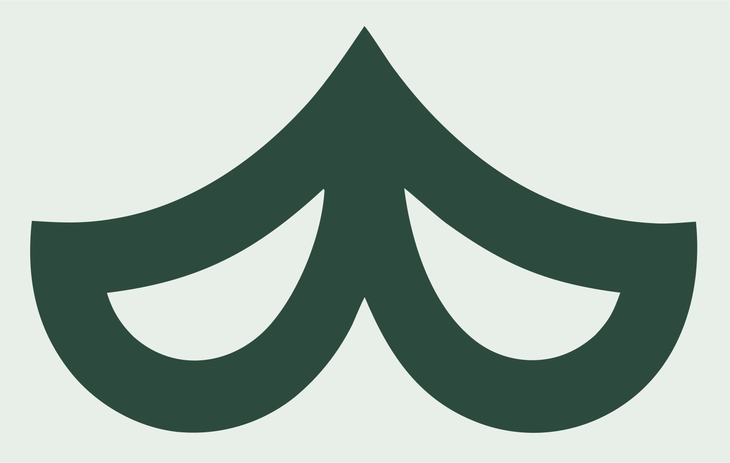 Twin Arch Drape Logo #e8efe9/#2d4a3e