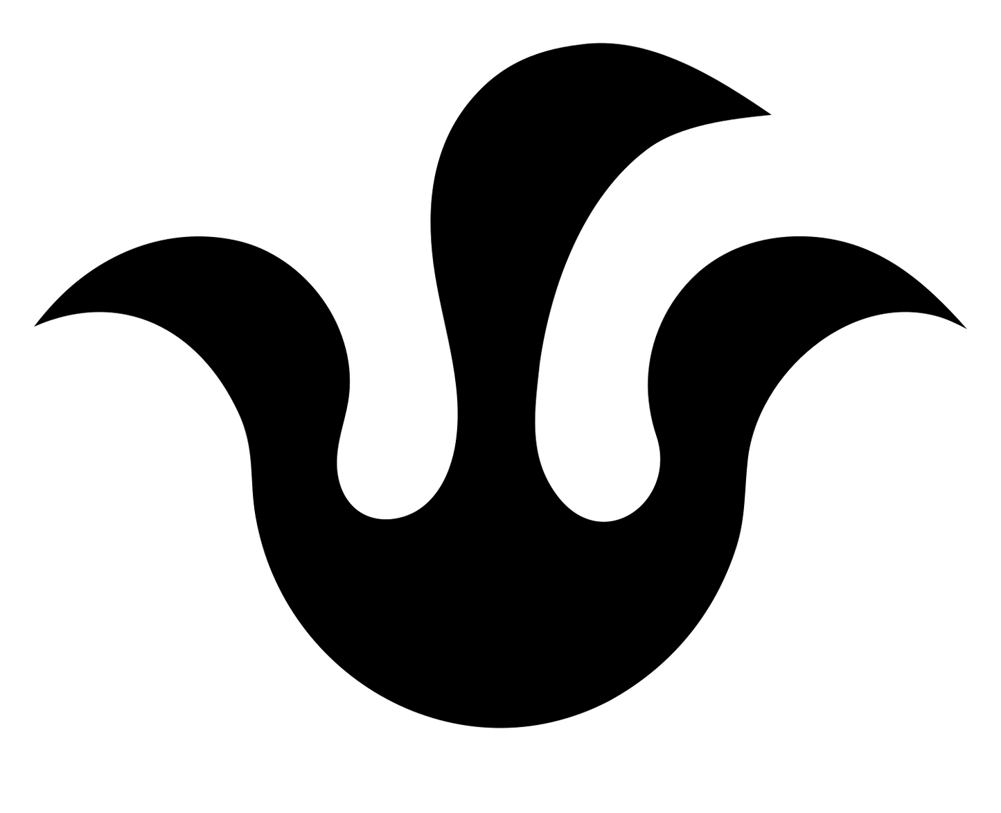 Tulip Silhouette Curl Logo #ffffff/#000000