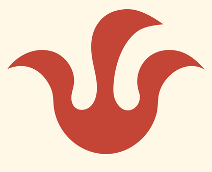 Tulip Silhouette Curl Logo #fff8e7/#c44536