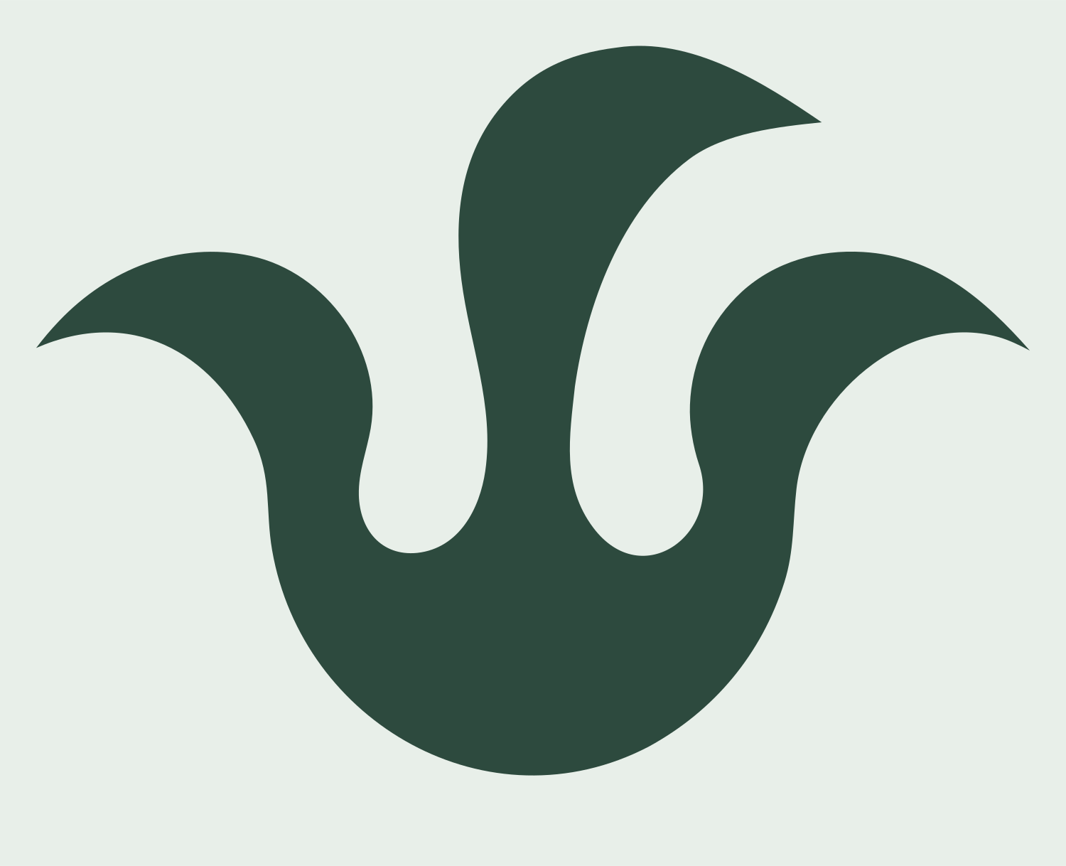 Tulip Silhouette Curl Logo #e8efe9/#2d4a3e