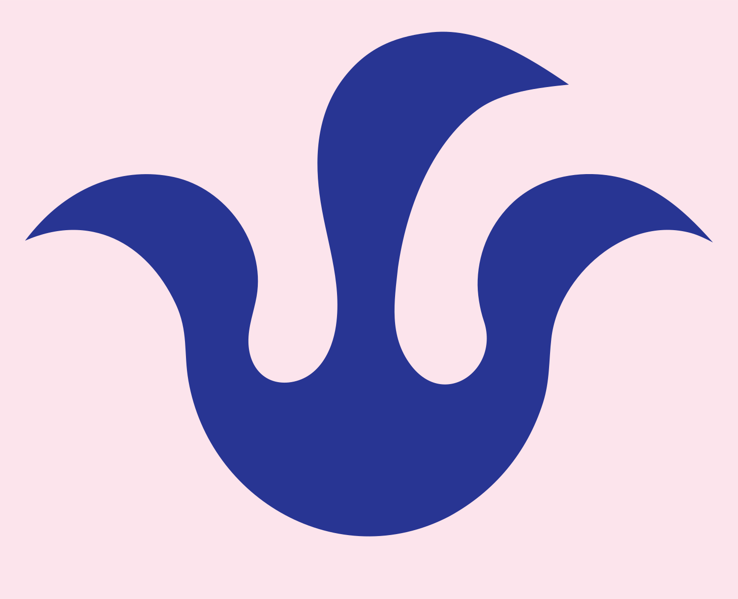 Tulip Silhouette Curl Logo #fce4ec/#283593