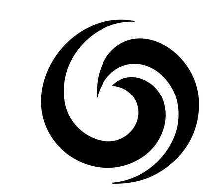Vortex Spiral Swirl Logo #ffffff/#000000