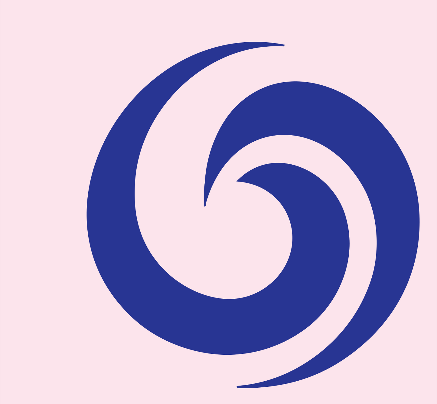 Vortex Spiral Swirl Logo #fce4ec/#283593
