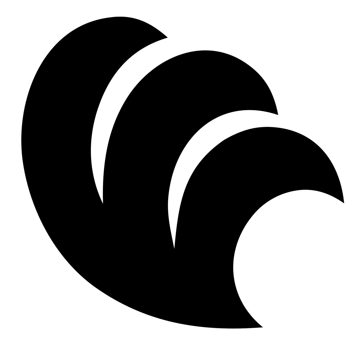 Cascading Crescent Tiers Logo #ffffff/#000000
