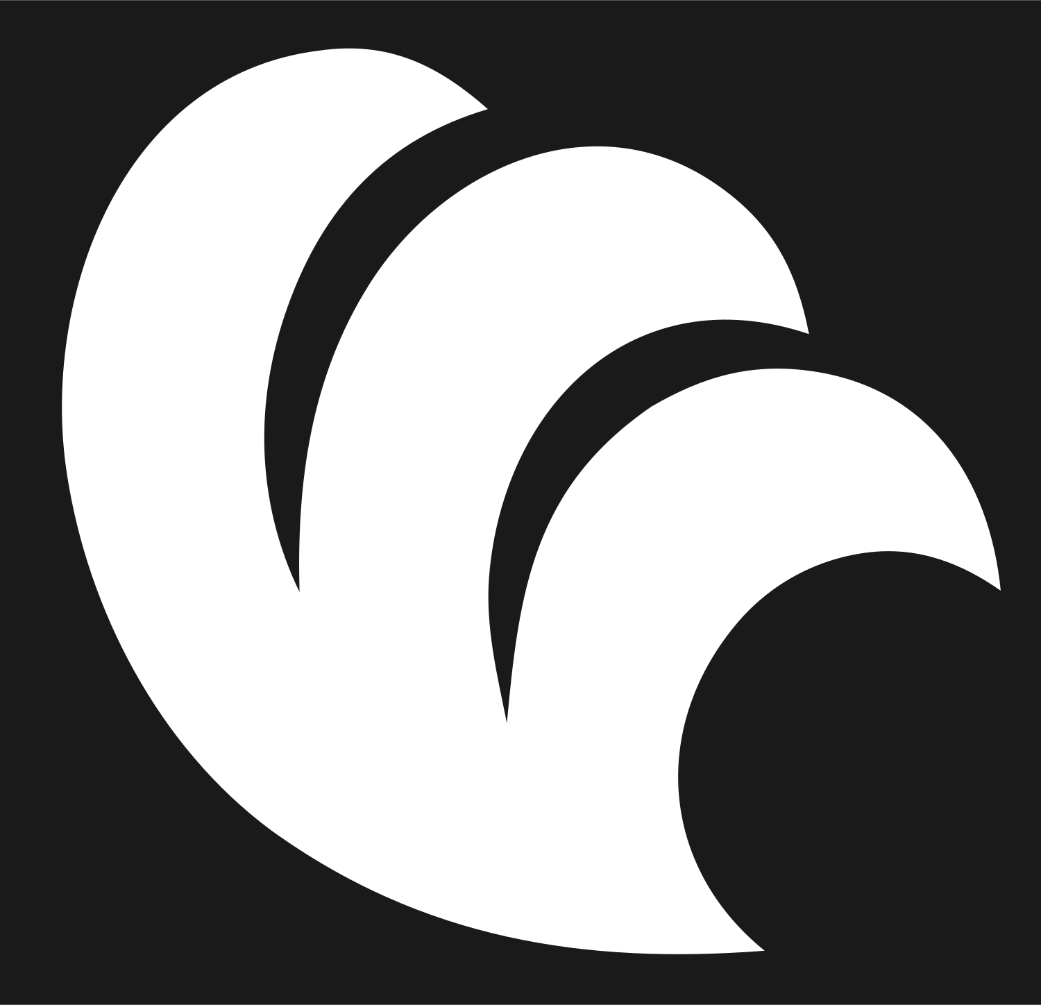 Cascading Crescent Tiers Logo #1a1a1a/#ffffff