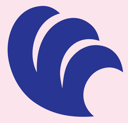 Cascading Crescent Tiers Logo #fce4ec/#283593