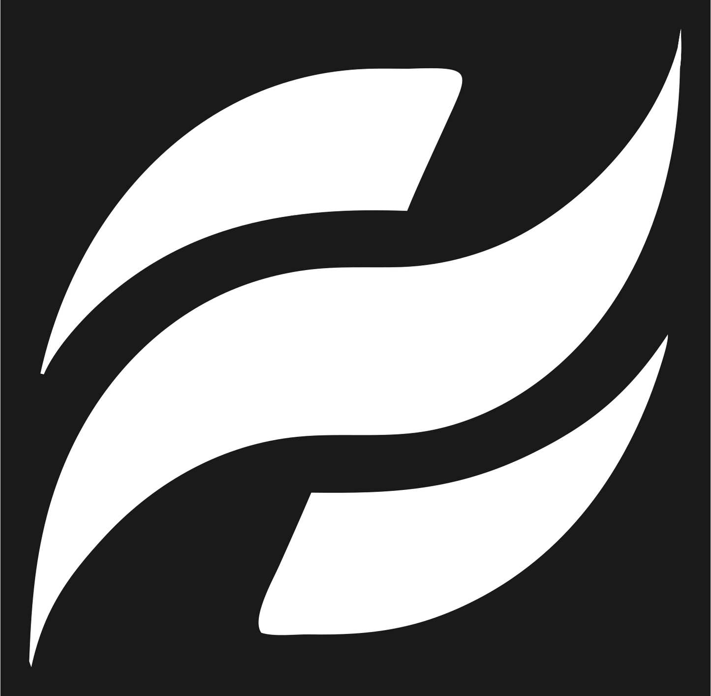 Interlocking Swoosh Wave Logo #1a1a1a/#ffffff