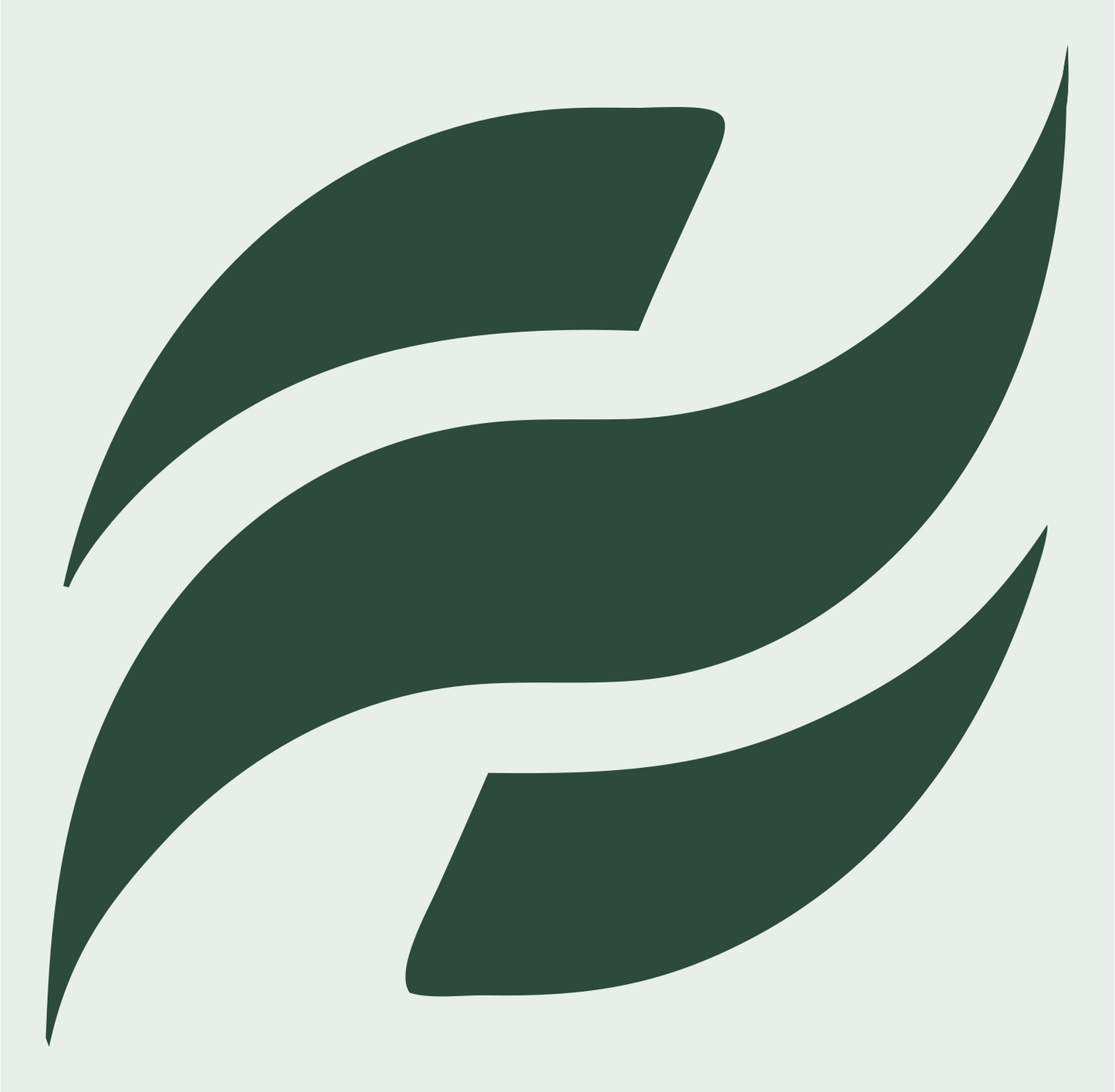 Interlocking Swoosh Wave Logo #e8efe9/#2d4a3e