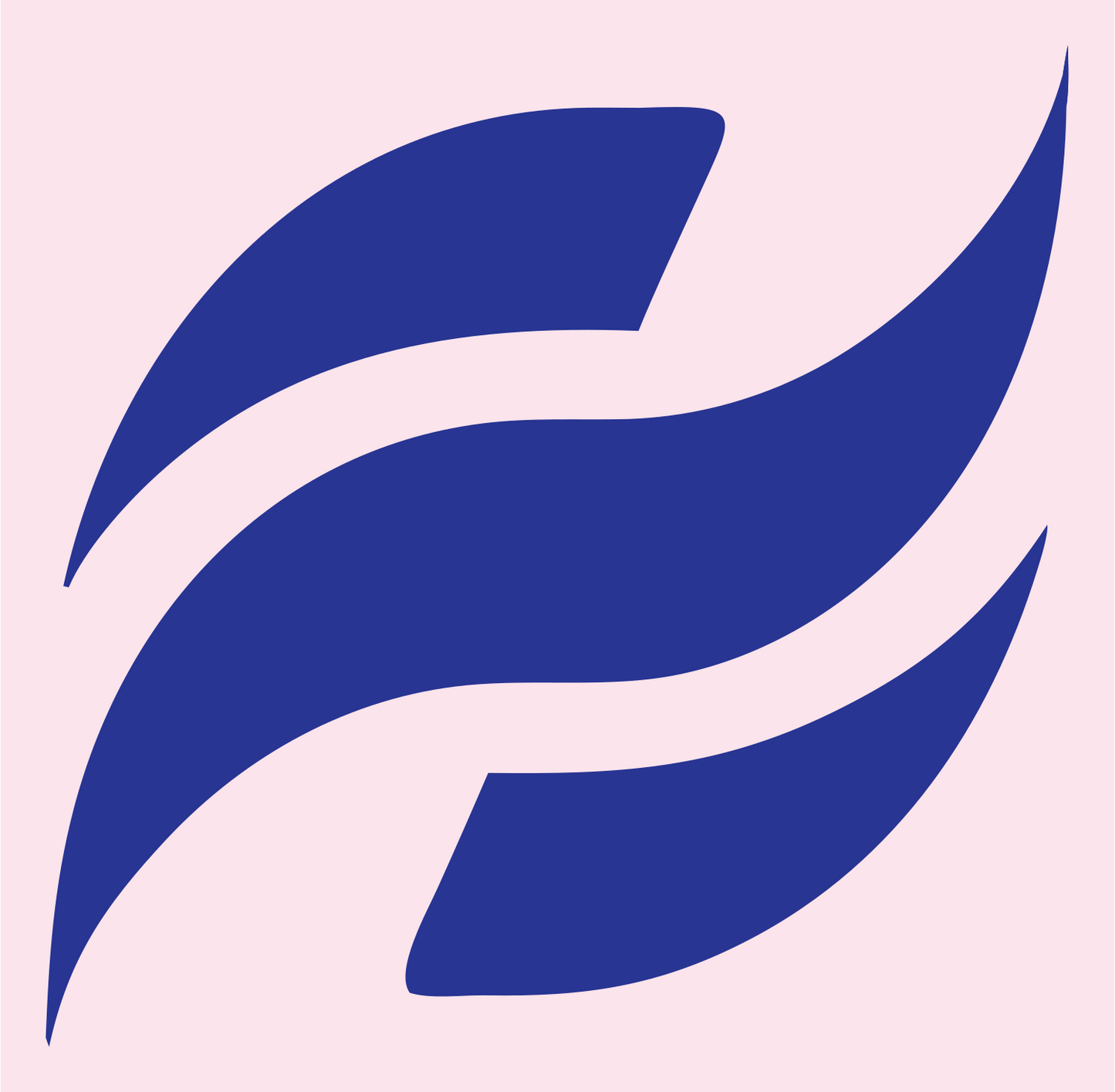 Interlocking Swoosh Wave Logo #fce4ec/#283593