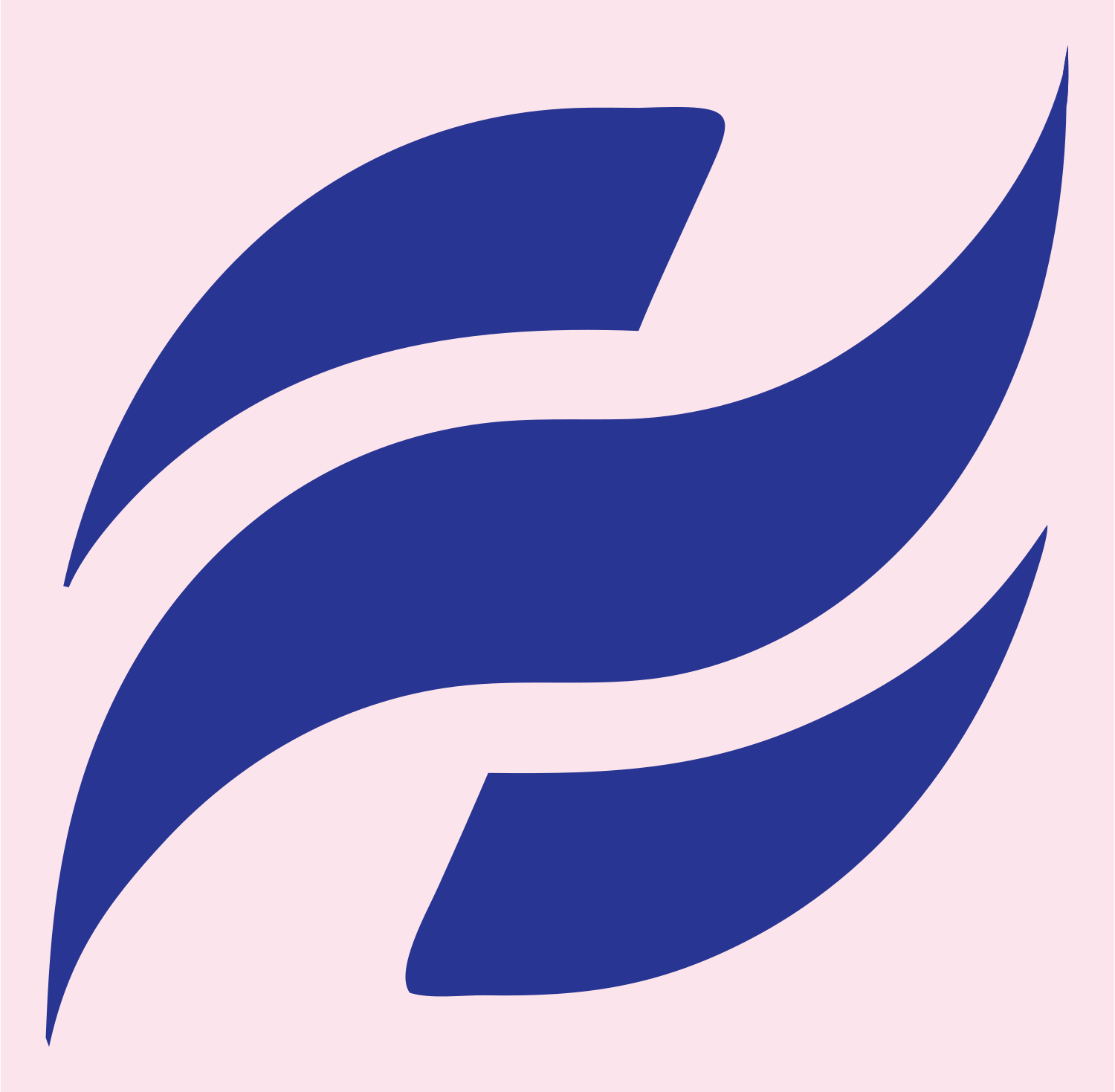 Interlocking Swoosh Wave Logo #fce4ec/#283593