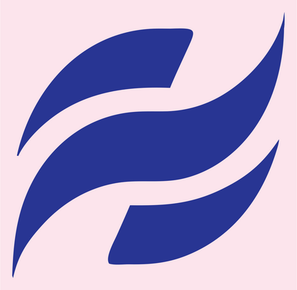 Interlocking Swoosh Wave Logo #fce4ec/#283593