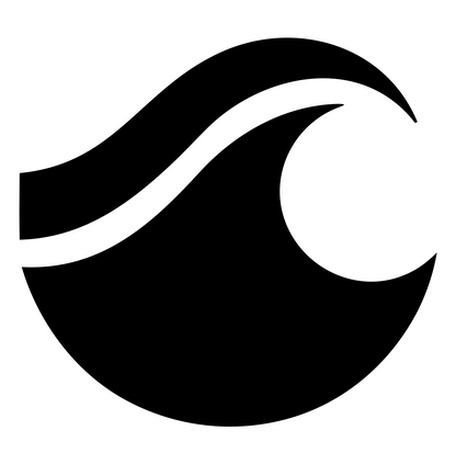 Pictogram Ocean Swell Logo #ffffff/#000000