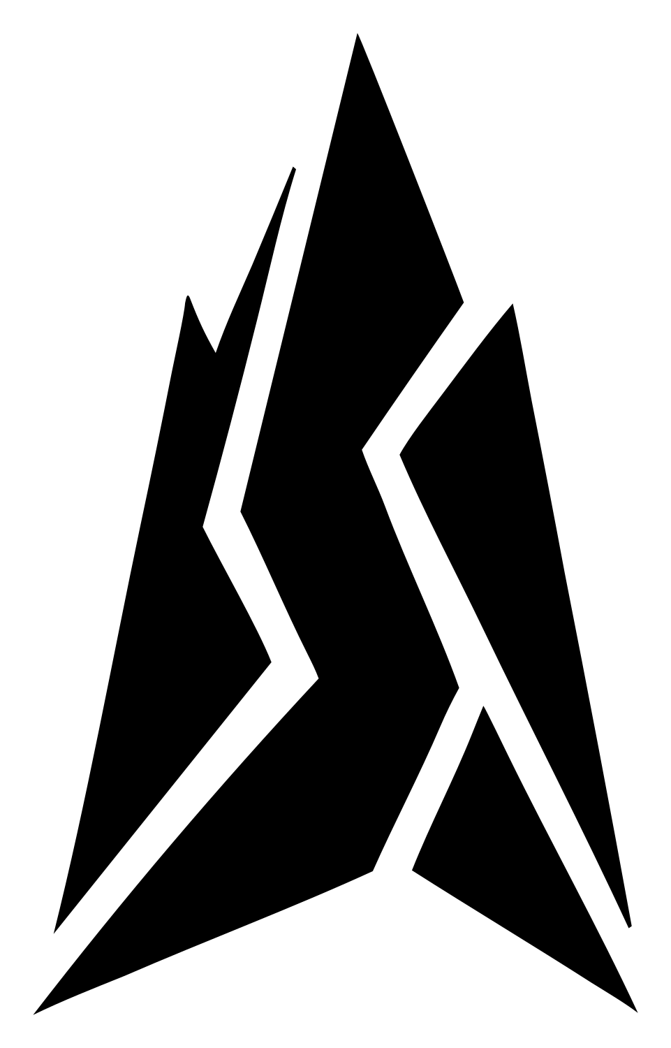 Cracked Mountain Peak Logo #ffffff/#000000