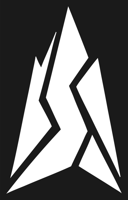 Cracked Mountain Peak Logo #1a1a1a/#ffffff