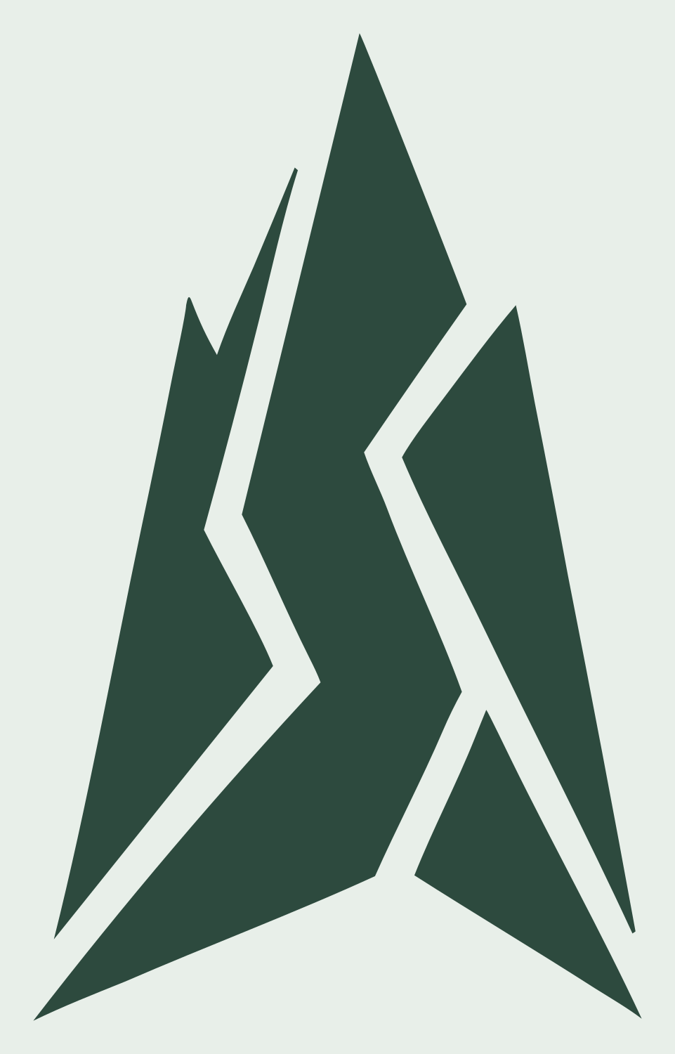 Cracked Mountain Peak Logo #e8efe9/#2d4a3e