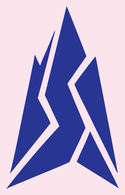 Cracked Mountain Peak Logo #fce4ec/#283593
