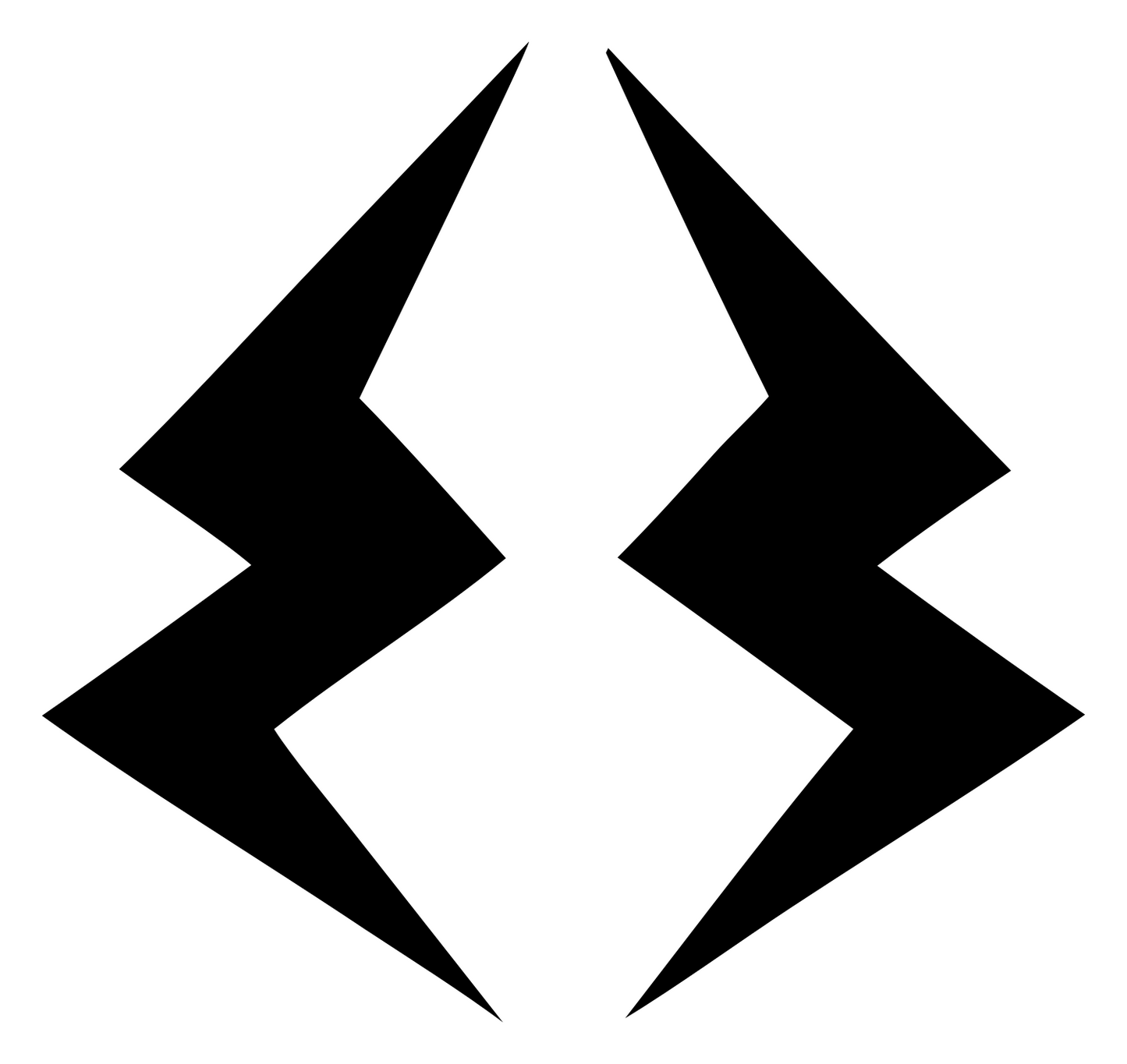 Mirrored Lightning Bolt Logo #ffffff/#000000