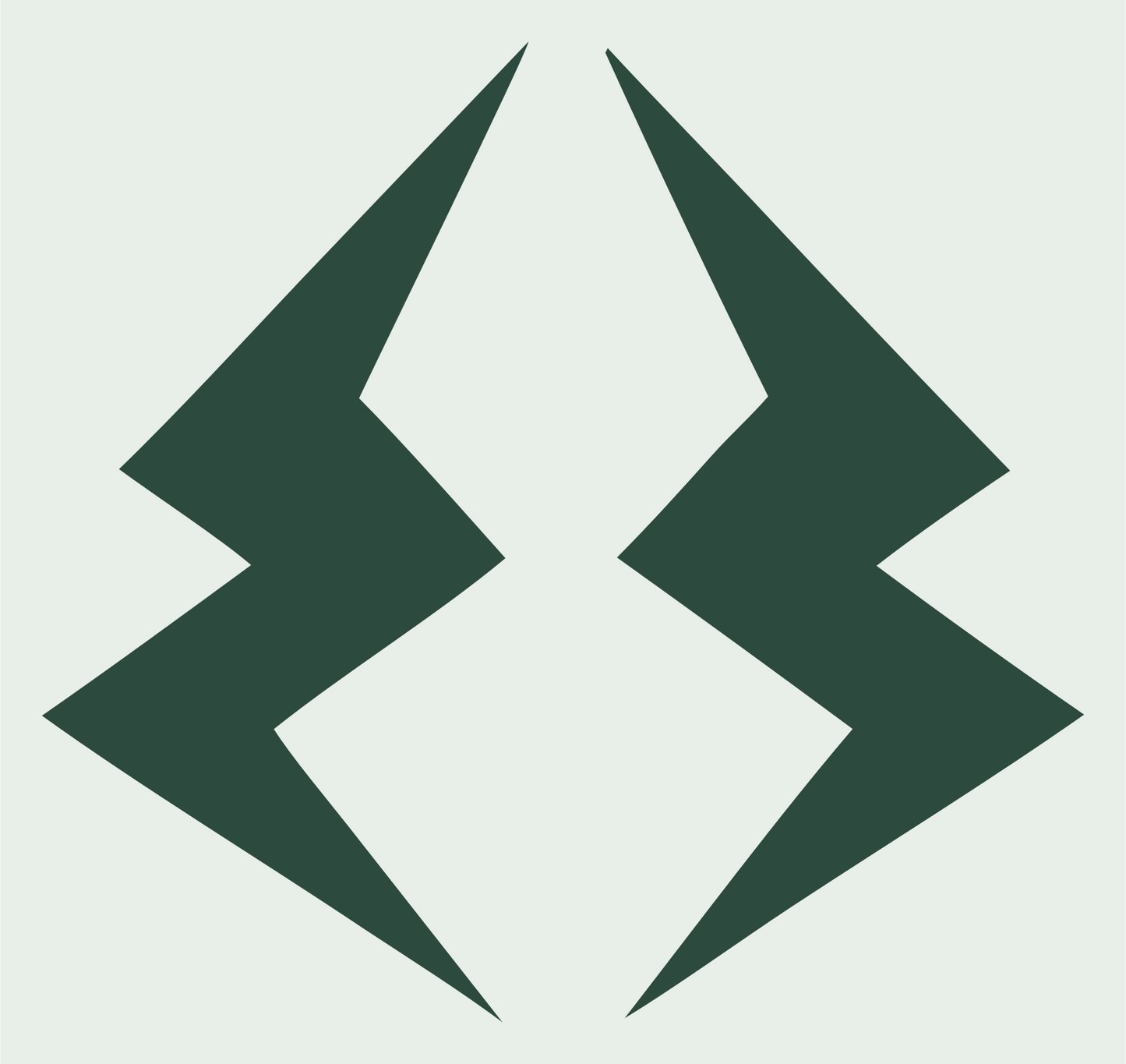 Mirrored Lightning Bolt Logo #e8efe9/#2d4a3e