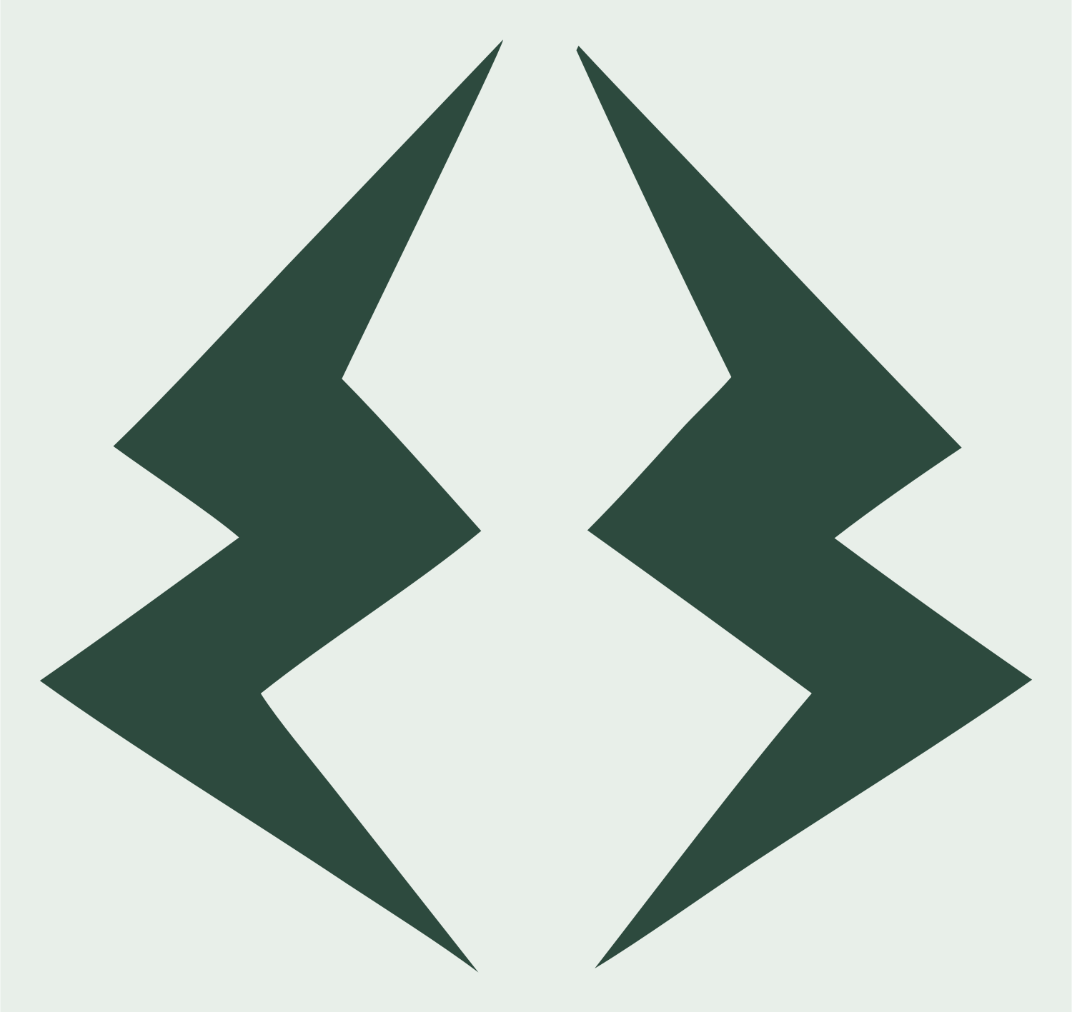 Mirrored Lightning Bolt Logo #e8efe9/#2d4a3e