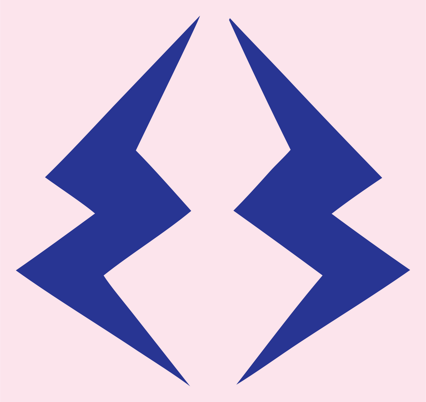 Mirrored Lightning Bolt Logo #fce4ec/#283593