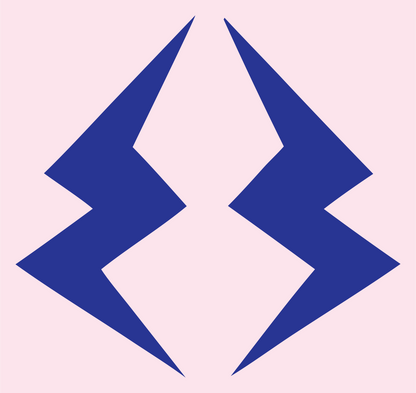 Mirrored Lightning Bolt Logo #fce4ec/#283593