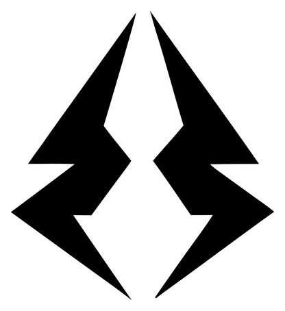 Dual Lightning Bolt Logo #ffffff/#000000