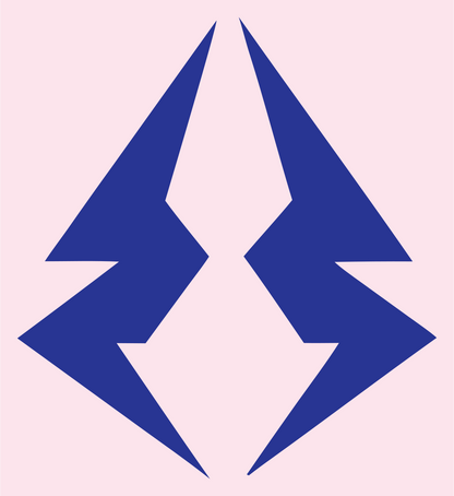 Dual Lightning Bolt Logo #fce4ec/#283593