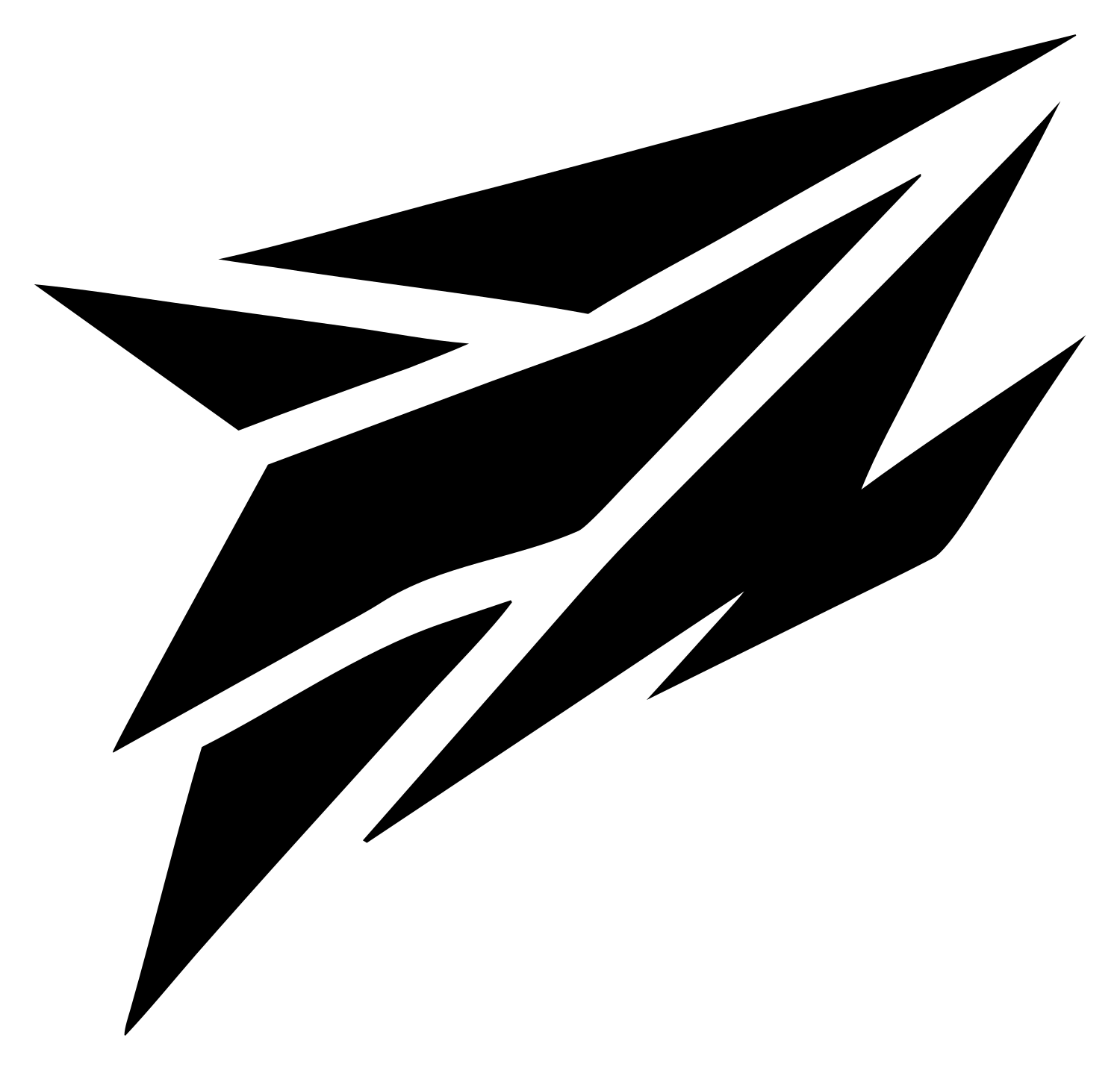 Jagged Wing Slash Logo #ffffff/#000000