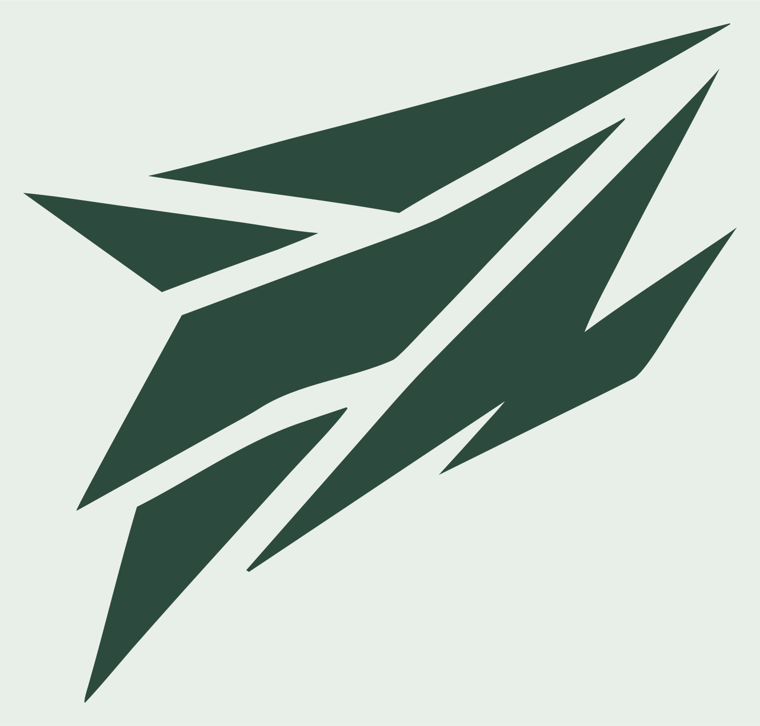 Jagged Wing Slash Logo #e8efe9/#2d4a3e