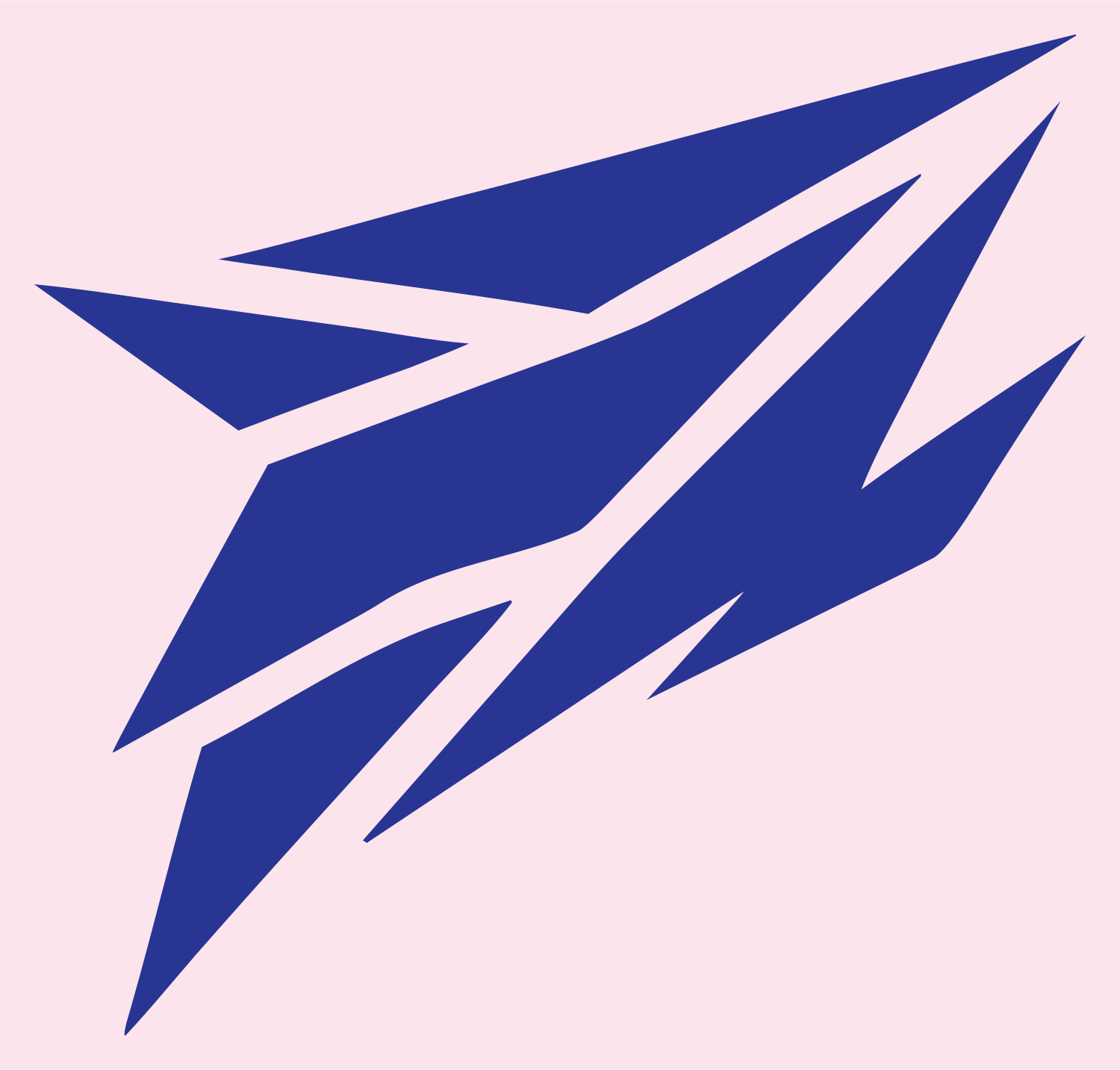 Jagged Wing Slash Logo #fce4ec/#283593