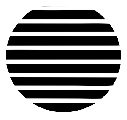 Striped Circle Sunrise Logo #ffffff/#000000