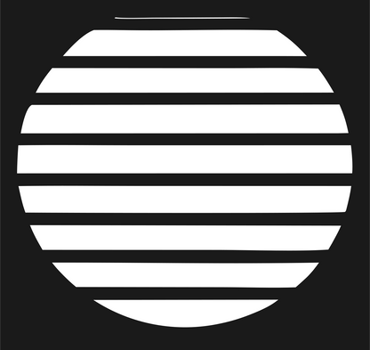 Striped Circle Sunrise Logo #1a1a1a/#ffffff