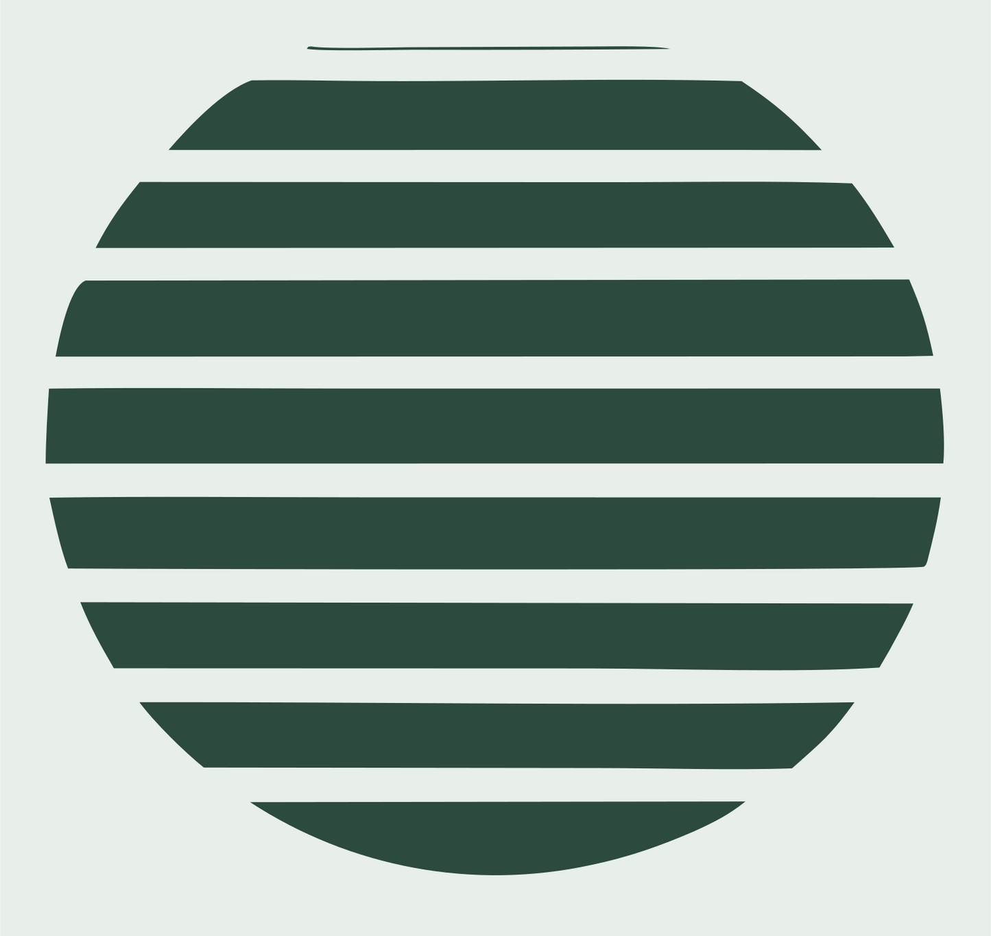 Striped Circle Sunrise Logo #e8efe9/#2d4a3e