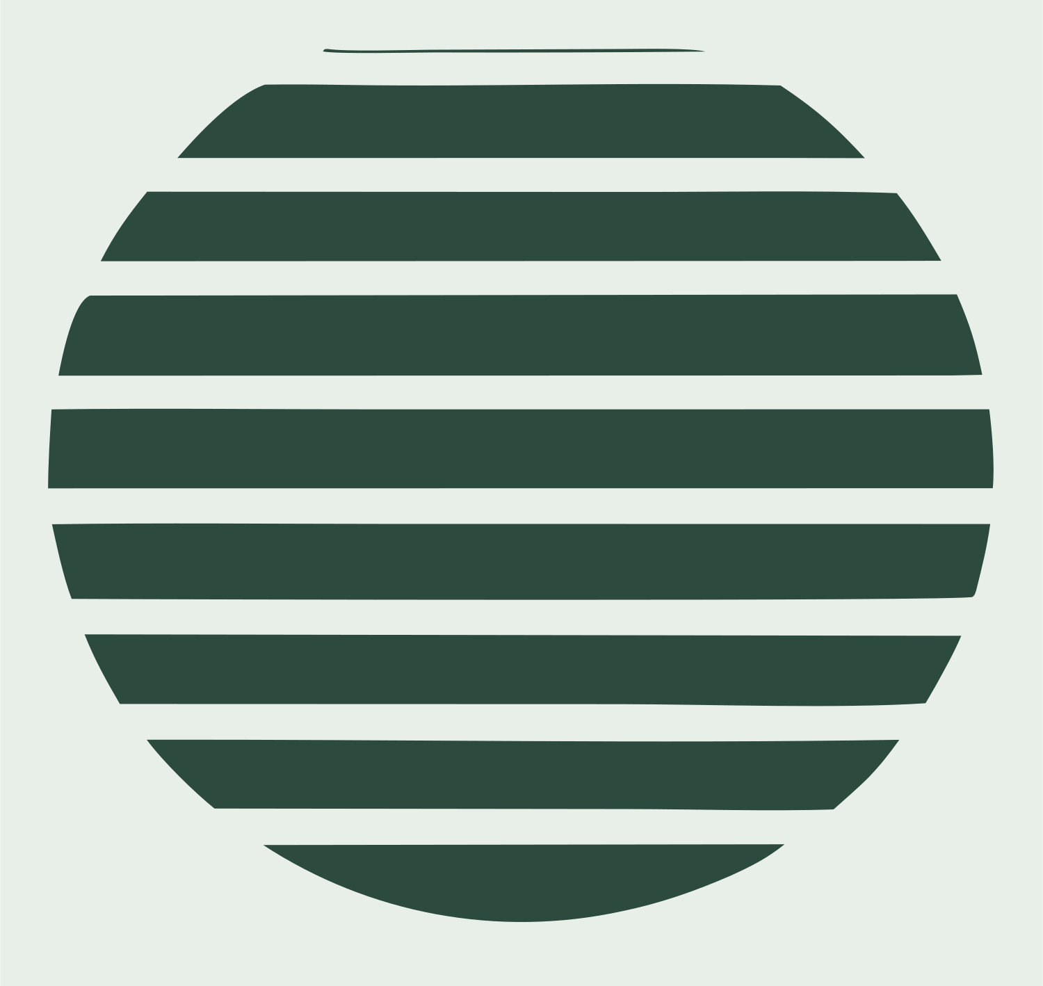 Striped Circle Sunrise Logo #e8efe9/#2d4a3e