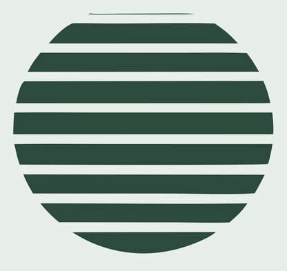 Striped Circle Sunrise Logo #e8efe9/#2d4a3e