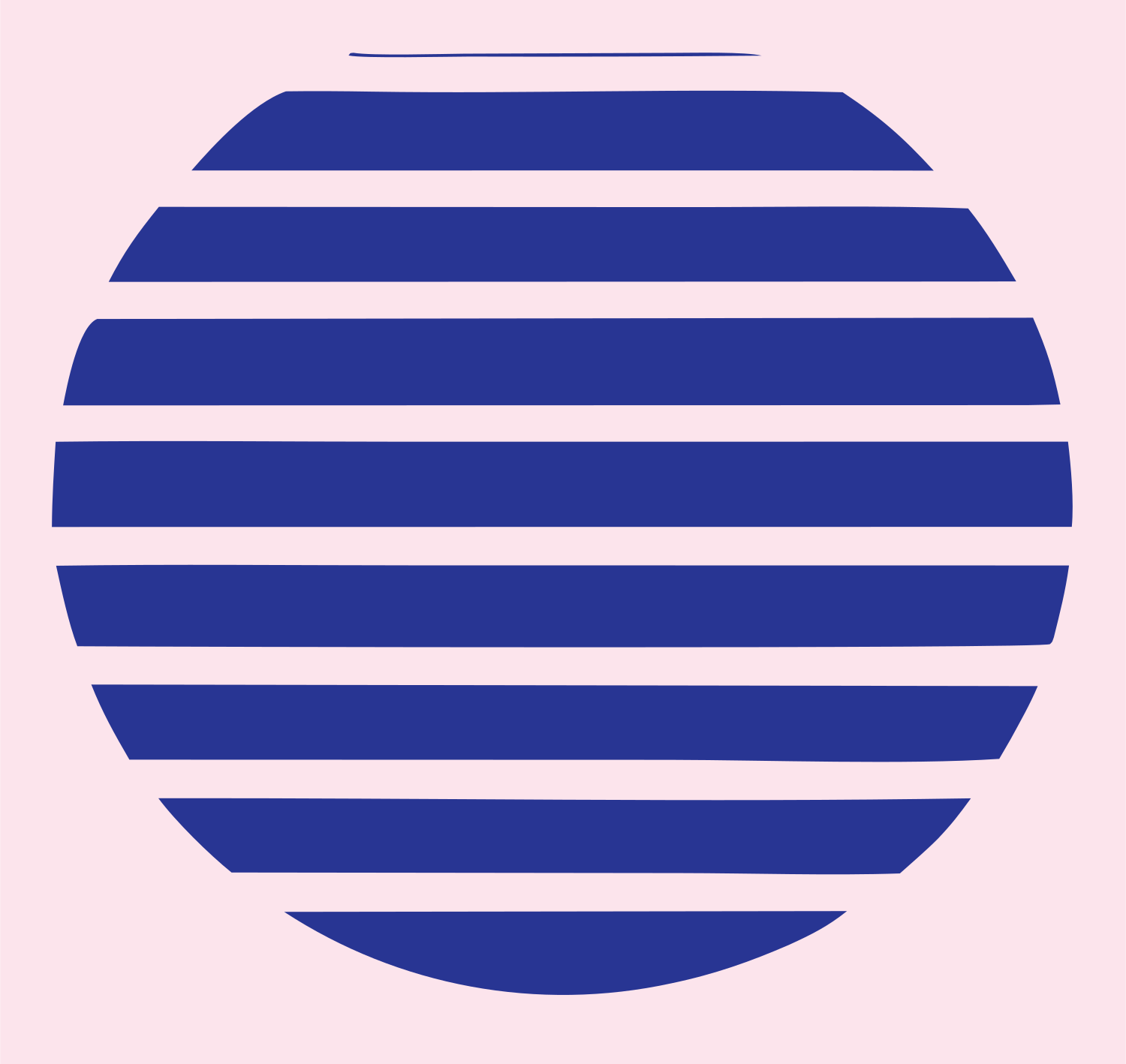 Striped Circle Sunrise Logo #fce4ec/#283593