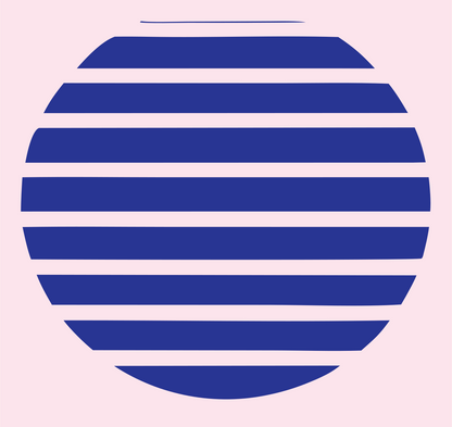 Striped Circle Sunrise Logo #fce4ec/#283593