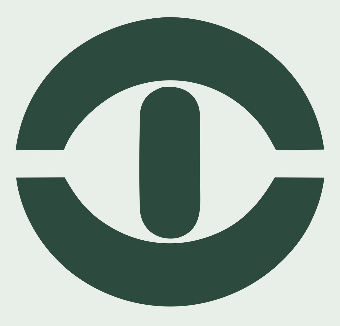 Eye Circle Sunrise Logo #e8efe9/#2d4a3e