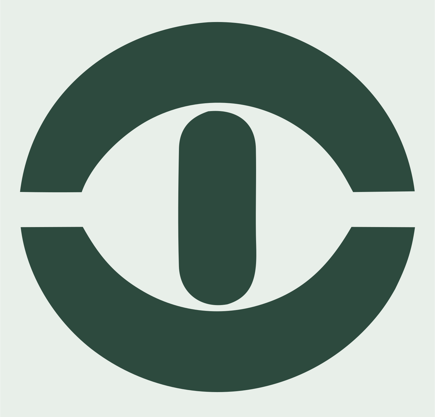 Eye Circle Sunrise Logo #e8efe9/#2d4a3e