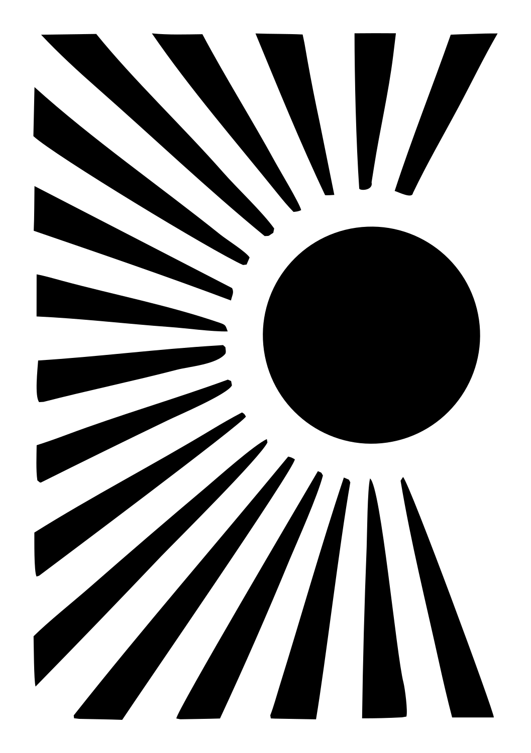 Radiating Sun Ray Logo #ffffff/#000000