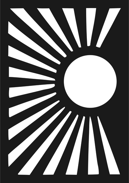 Radiating Sun Ray Logo #1a1a1a/#ffffff
