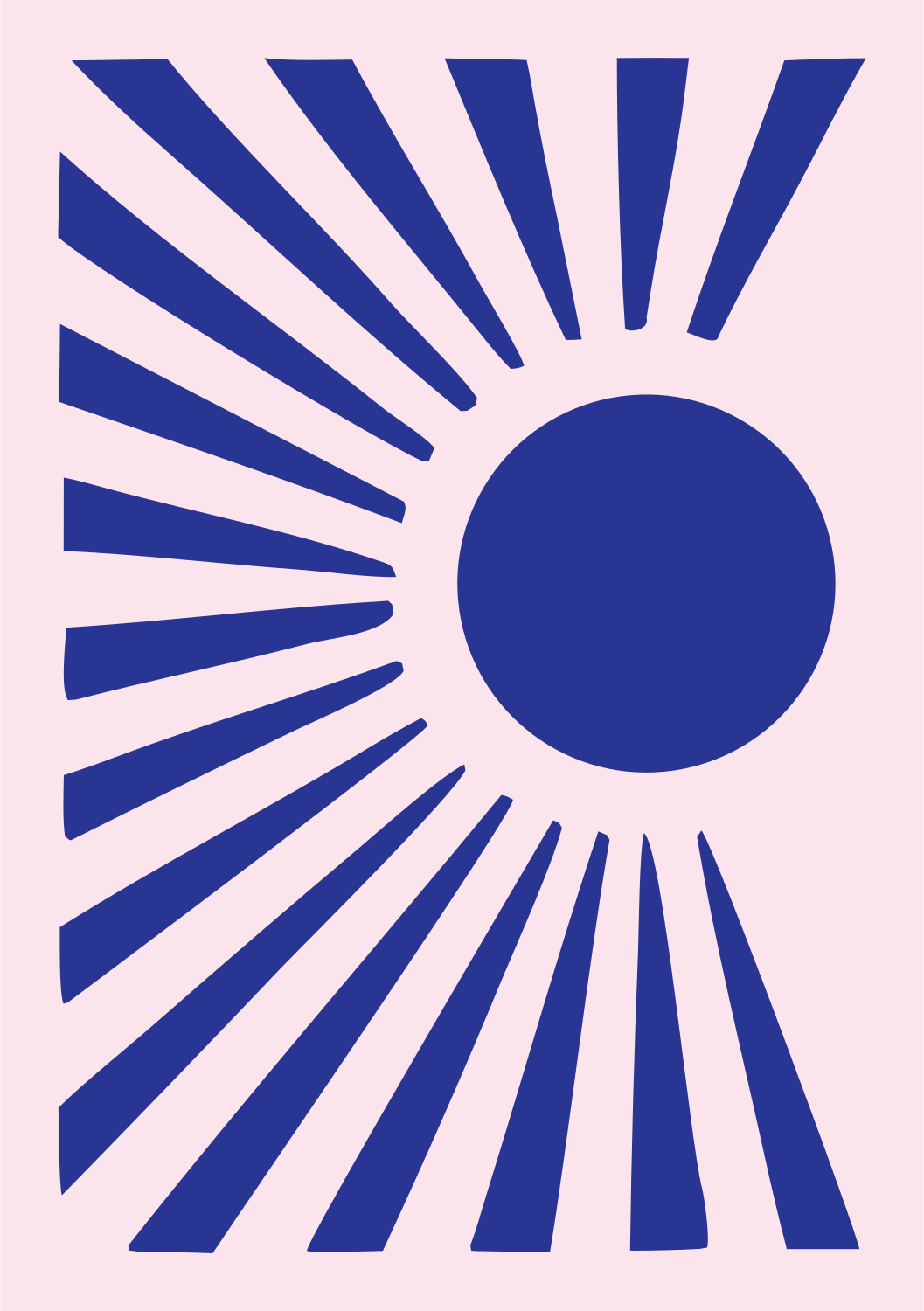 Radiating Sun Ray Logo #fce4ec/#283593