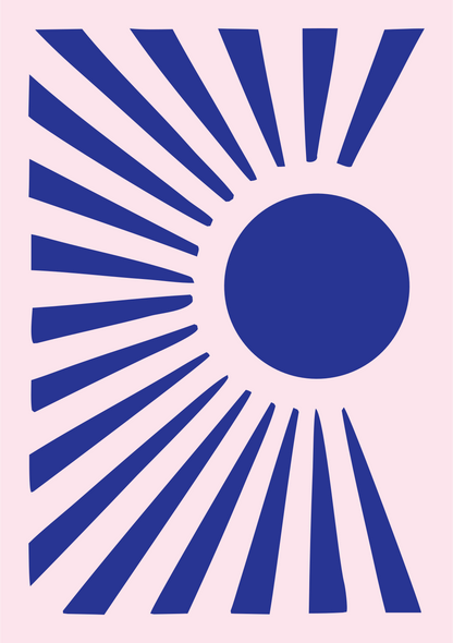 Radiating Sun Ray Logo #fce4ec/#283593