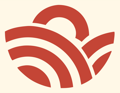 Sunrise Over Rolling Waves Logo #fff8e7/#c44536