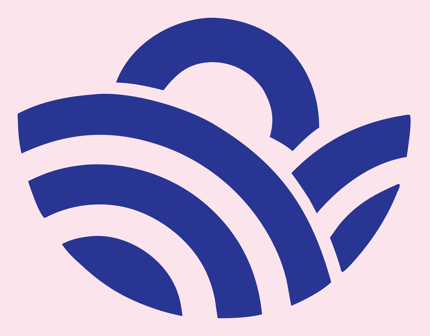 Sunrise Over Rolling Waves Logo #fce4ec/#283593