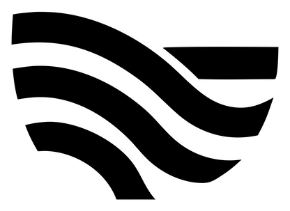 Triple Flow Wave Logo #ffffff/#000000
