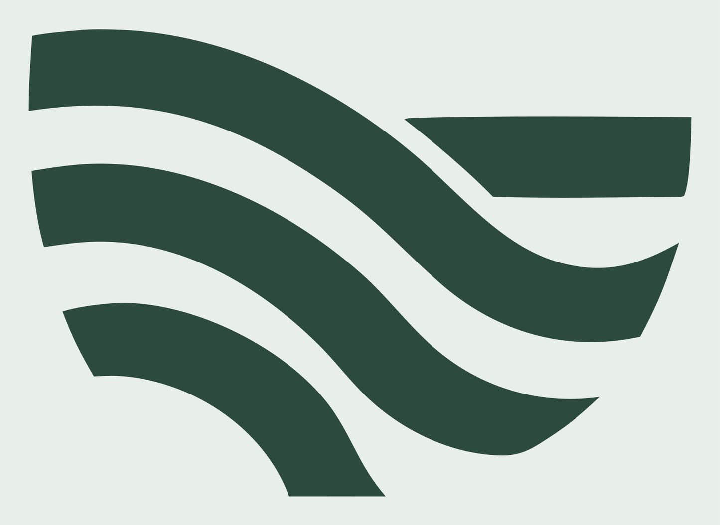 Triple Flow Wave Logo #e8efe9/#2d4a3e