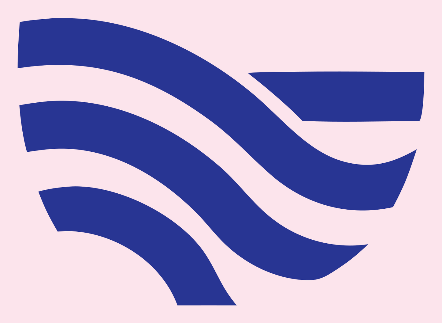 Triple Flow Wave Logo #fce4ec/#283593