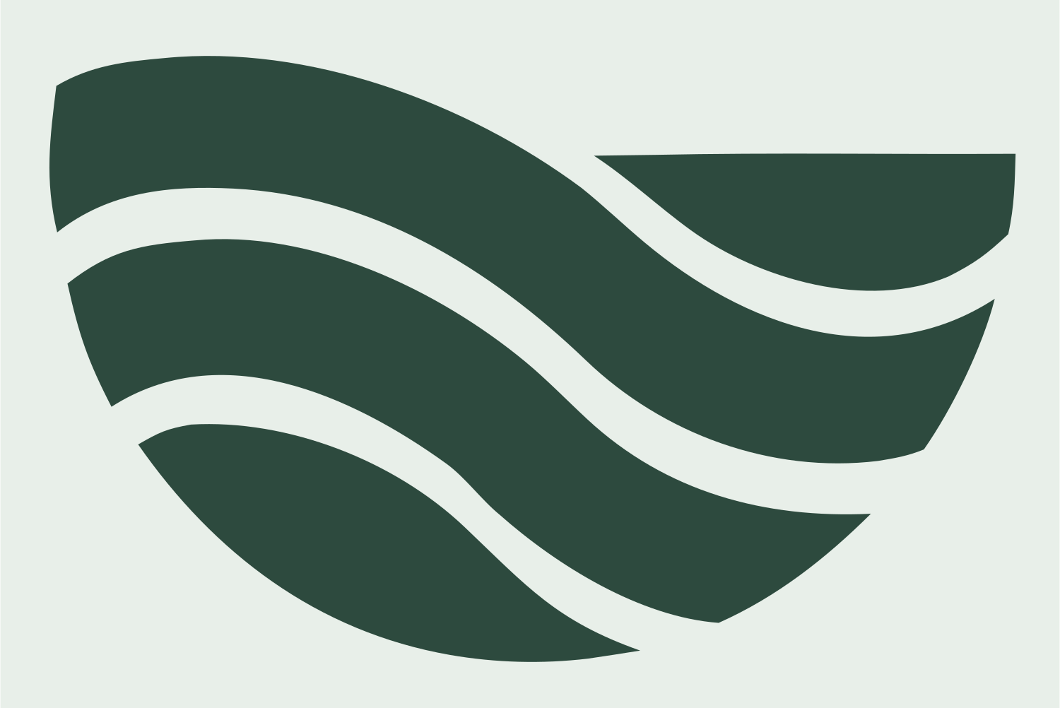 Layered Flowing Waves Logo #e8efe9/#2d4a3e